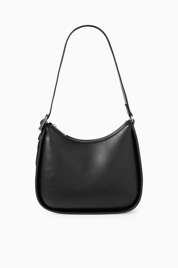 Women - Shoulder bag - faux leather - black