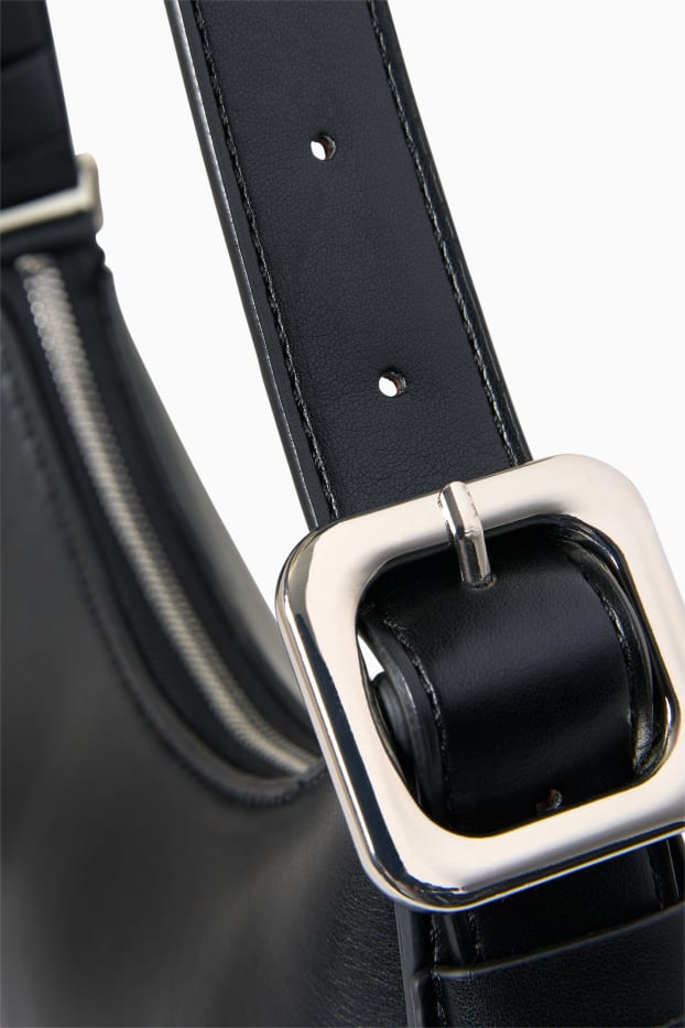 Women - Shoulder bag - faux leather - black
