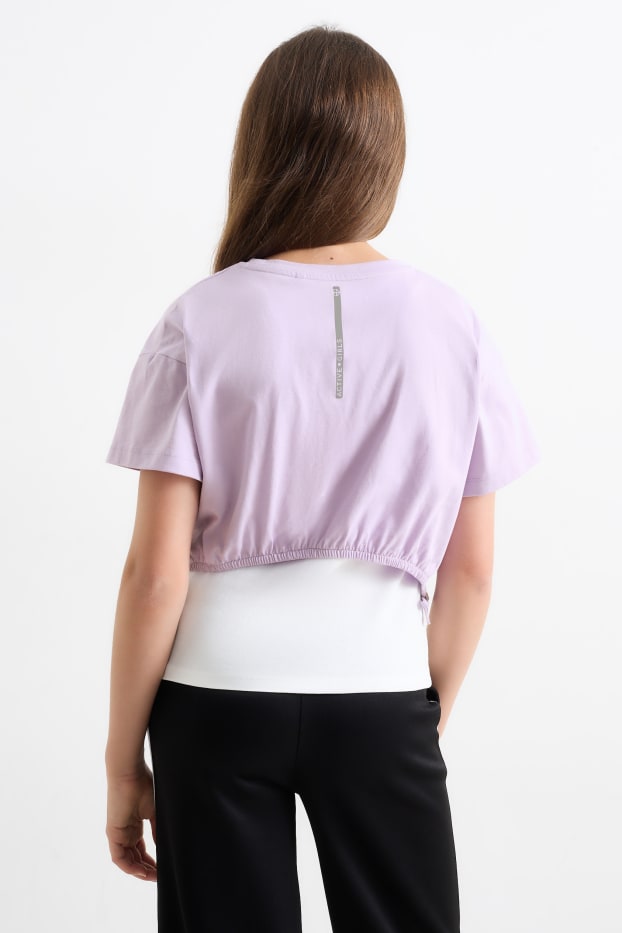 Kinder Mädchen - Set - Funktions-Shirt und -Top - 2 teilig - violett