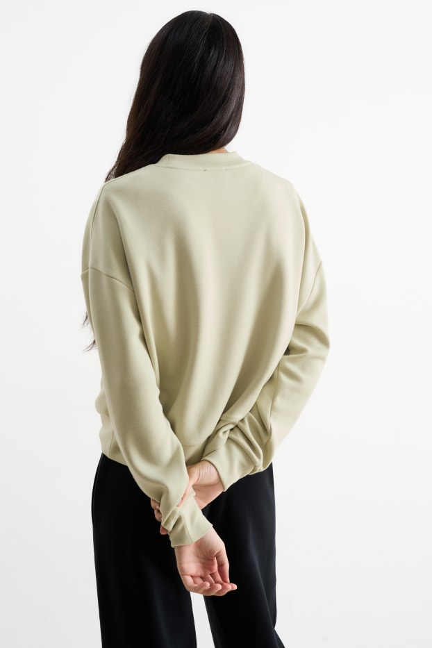 Femei - Bluză de molton basic - verde deschis