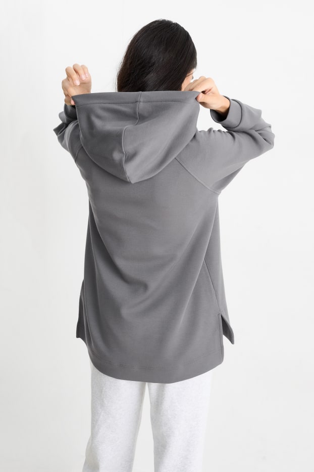 Femmes - Sweat à capuche basique - gris foncé