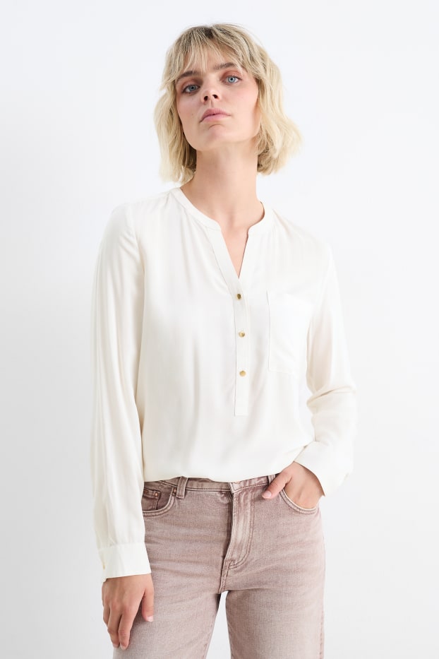 Damen - Bluse - cremeweiss