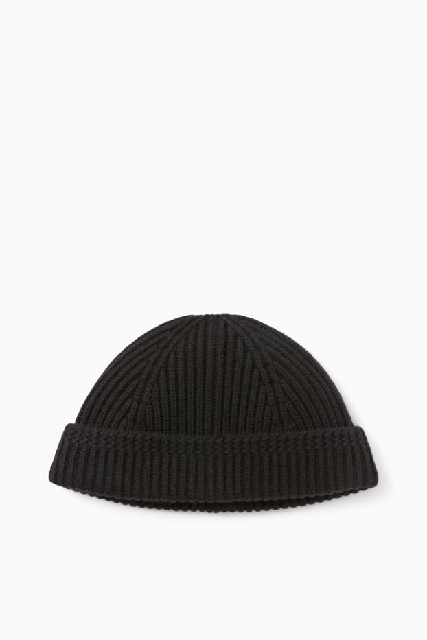 Men - Beanie - wool blend - black