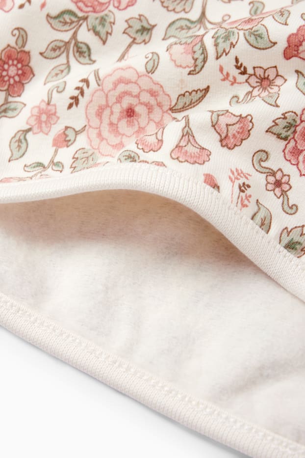 Baby Mädchen - Multipack 3er - Baby-Sweatshirt - geblümt - dunkelrosa