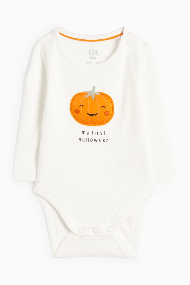 Baby Jungen - Kürbis - Erstlingsoutfit - 3 teilig - weiss