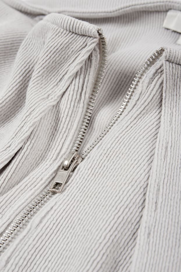 Women - Cropped cardigan - light gray