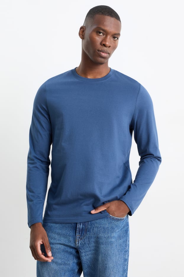 Uomo - Maglia a maniche lunghe - blu scuro