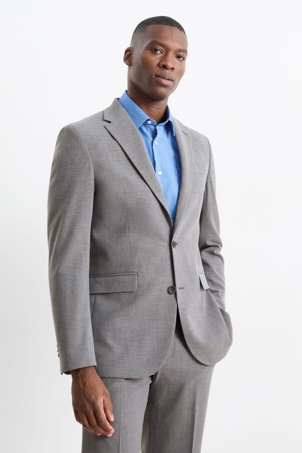 Hombre - Americana - colección modular - regular fit - Flex - 4 Way Stretch - gris