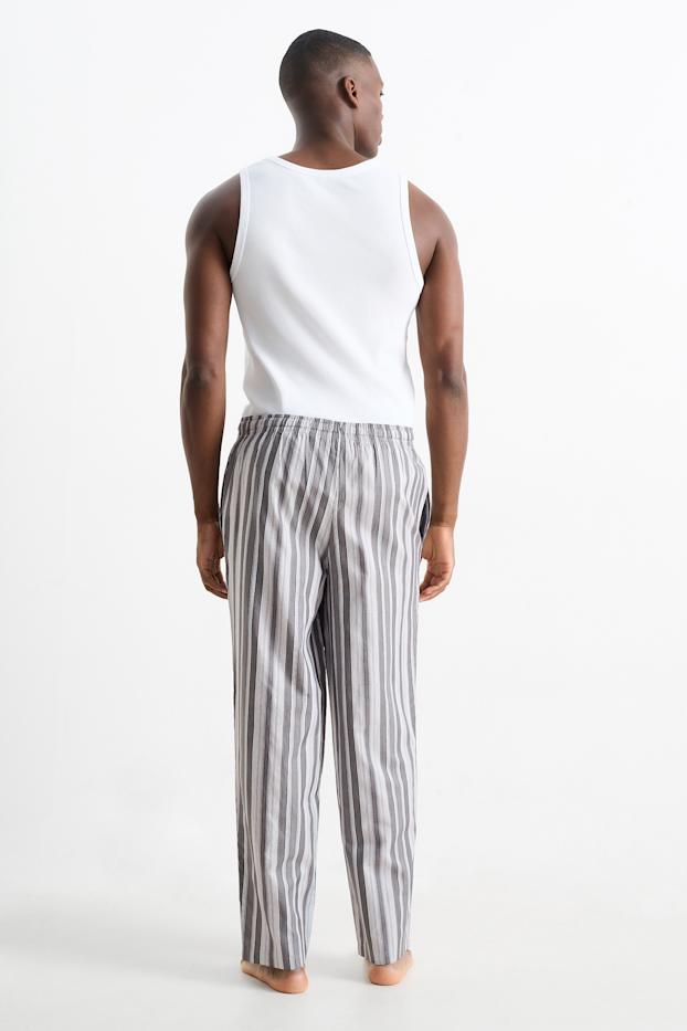 Bărbați - Pantaloni de pijama - cu dungi - gri