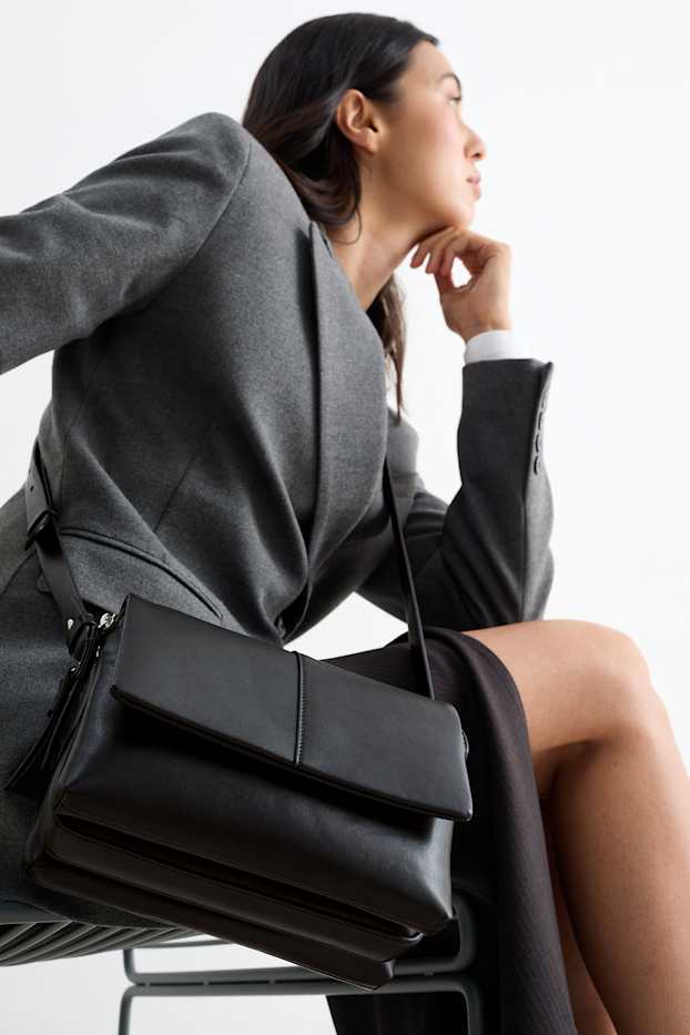 Dames - Schoudertas - imitatieleer - zwart