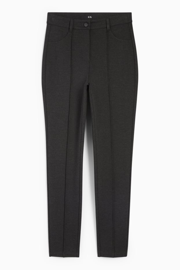 Damen - Jersey-Hose - High Waist - Skinny Fit - dunkelgrau