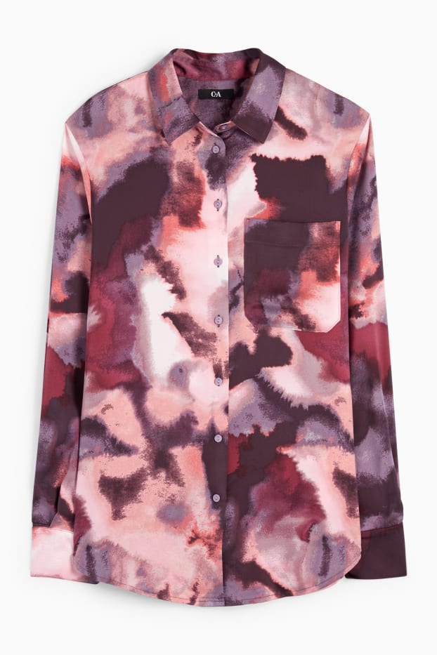 Damen - Bluse - gemustert - bordeaux