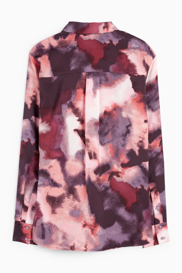 Damen - Bluse - gemustert - bordeaux