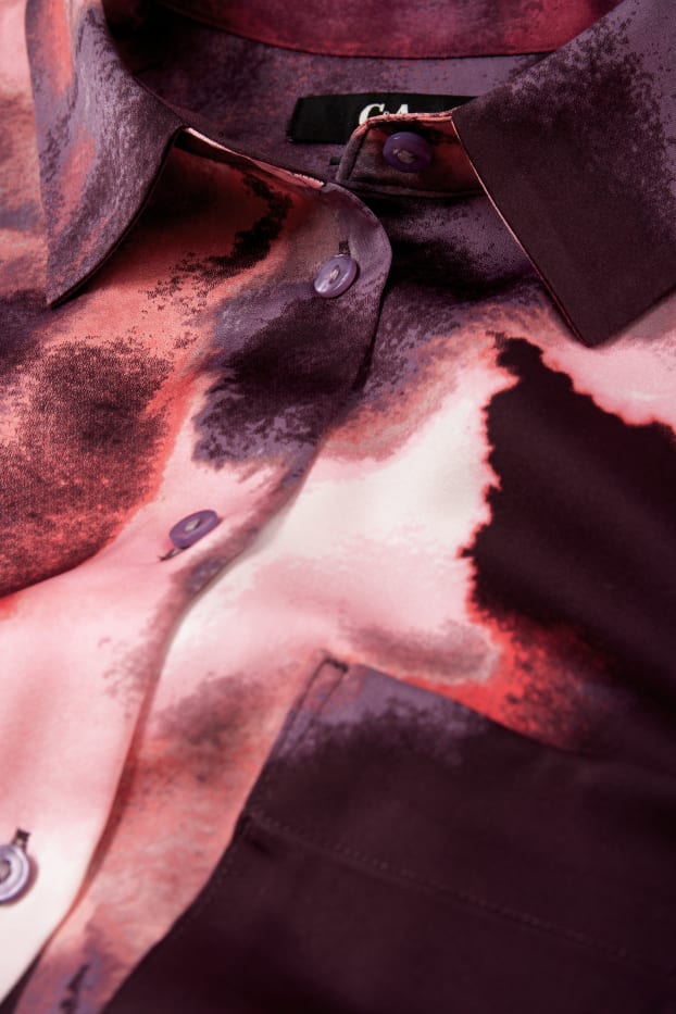 Damen - Bluse - gemustert - bordeaux
