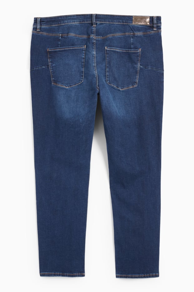 Dámské - Slim jeans - mid waist - tvarující džíny - Flex - LYCRA® - džíny - tmavomodré