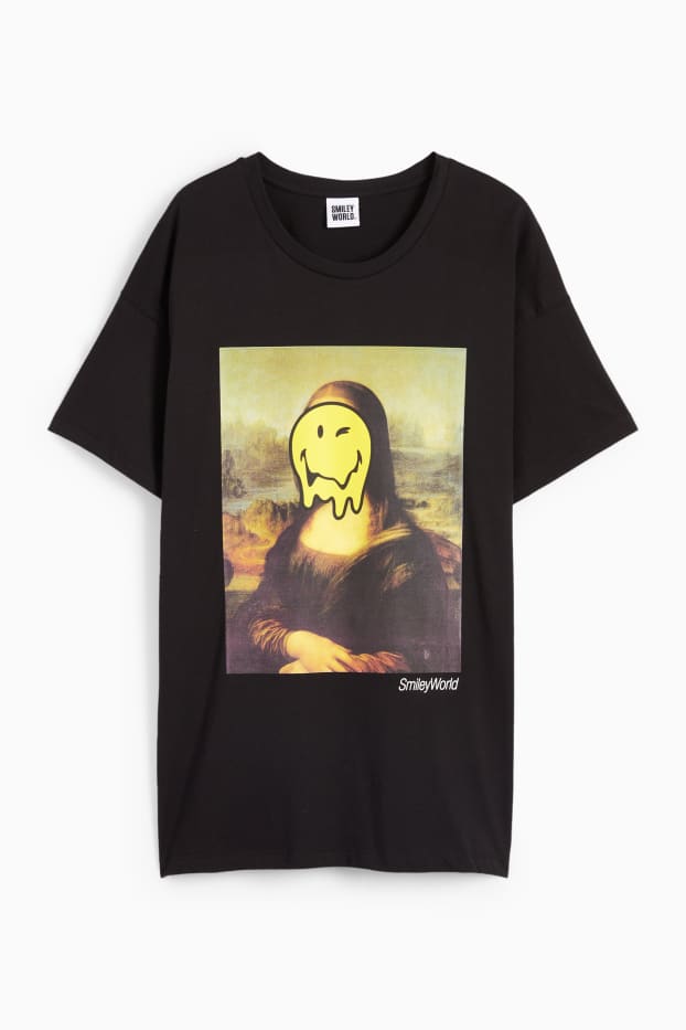 Dames - T-shirt - SmileyWorld® - zwart