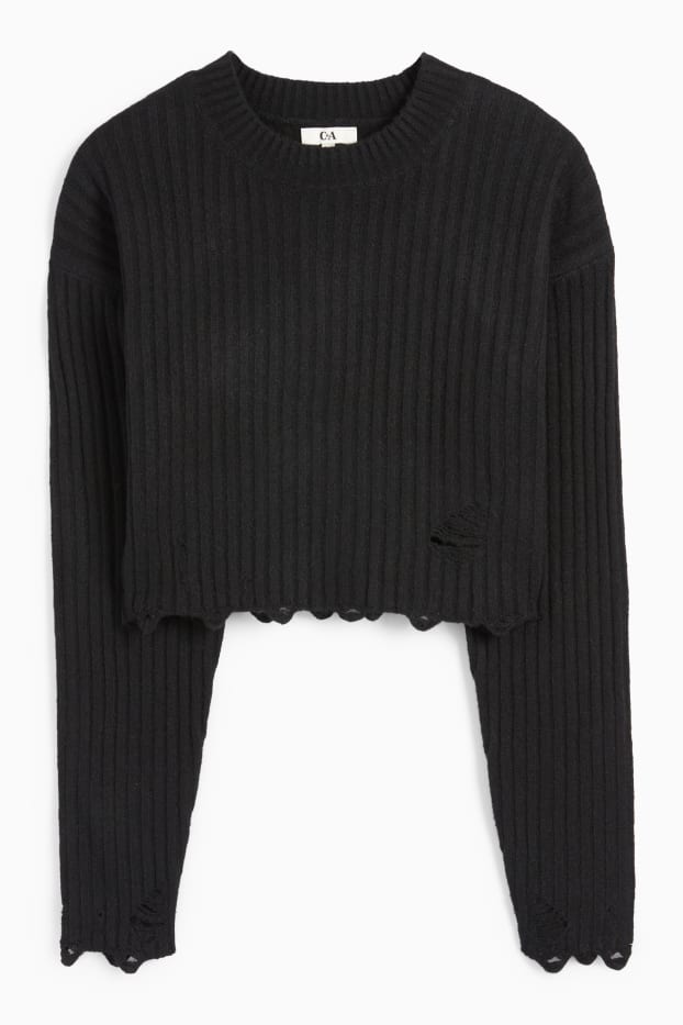 Dona - Jersei crop - negre