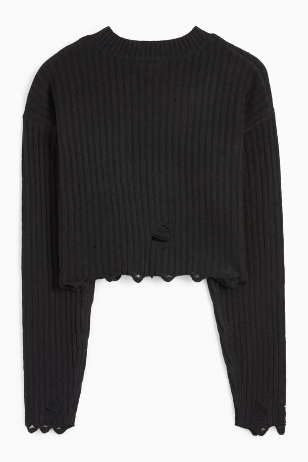 Dona - Jersei crop - negre
