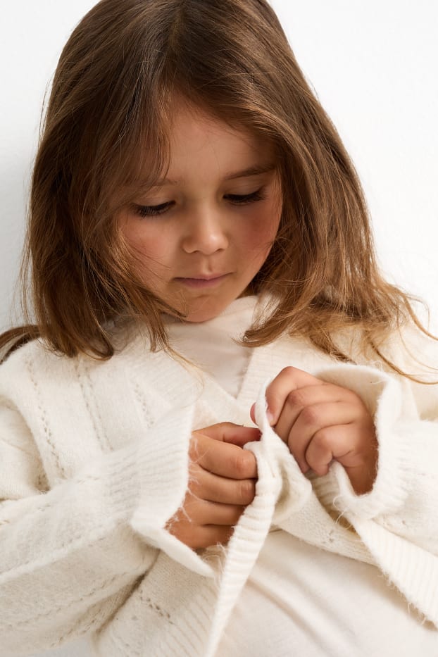 Enfants filles - Gilet en maille - crème