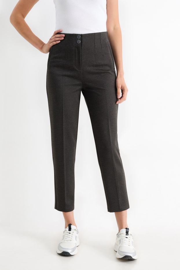Femmes - Pantalon en jersey - slim fit - marron foncé