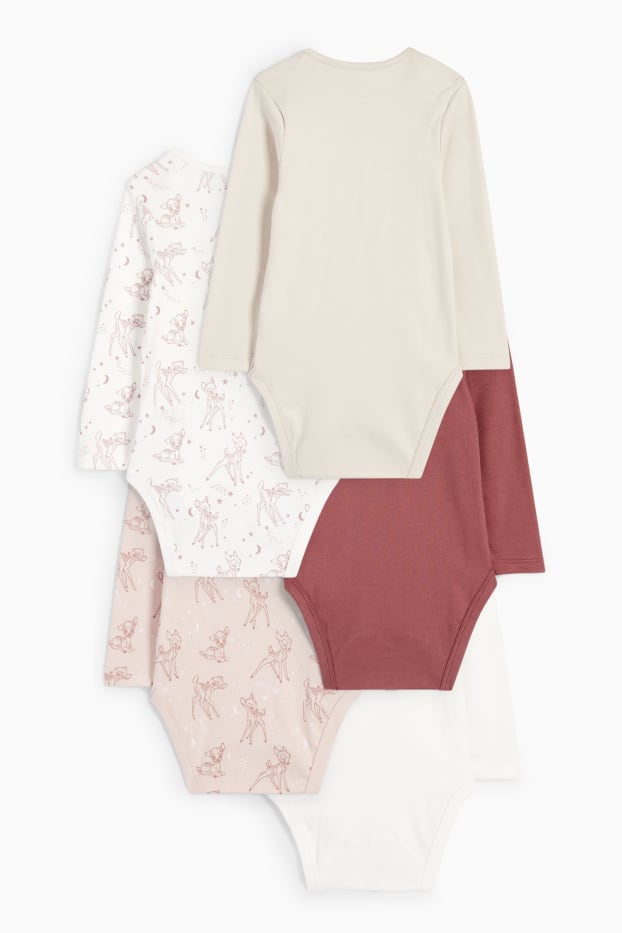 Bébés filles - Lot de 5 - Bambi - bodys bébé - marron / rose