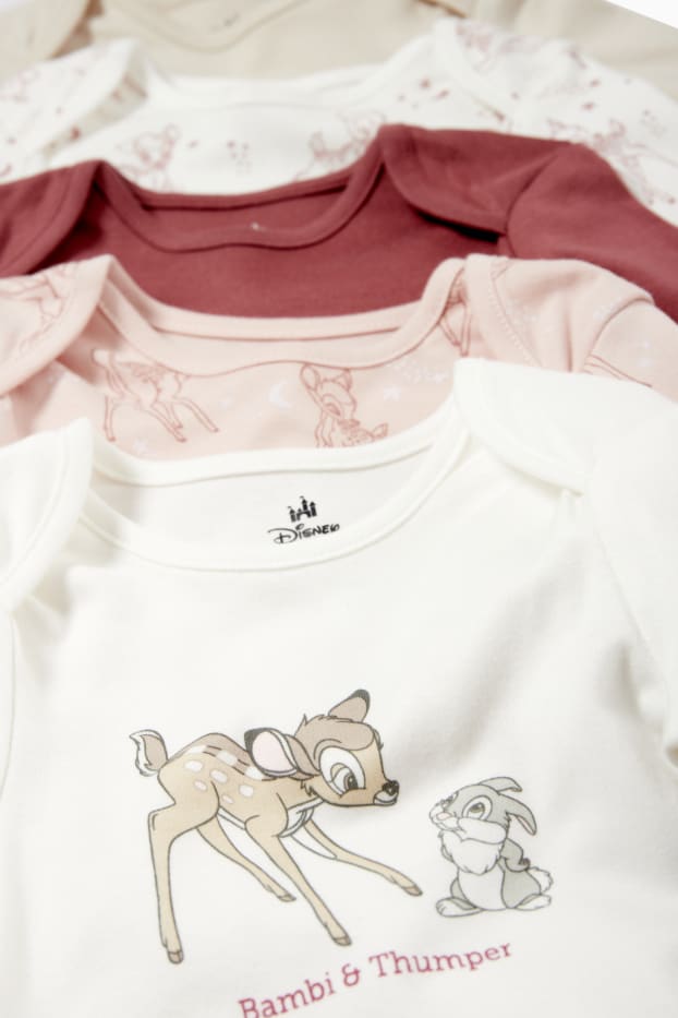 Bébés filles - Lot de 5 - Bambi - bodys bébé - marron / rose