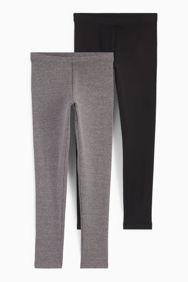 Kinder Mädchen - Multipack 2er - Leggings - grau / schwarz