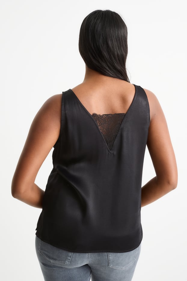 Damen - Blusentop - schwarz