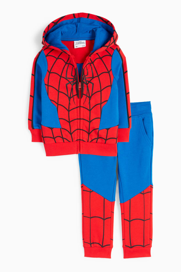Kinderen: jongens - Spider-Man - set - sweatvest met capuchon en joggingbroek - rood