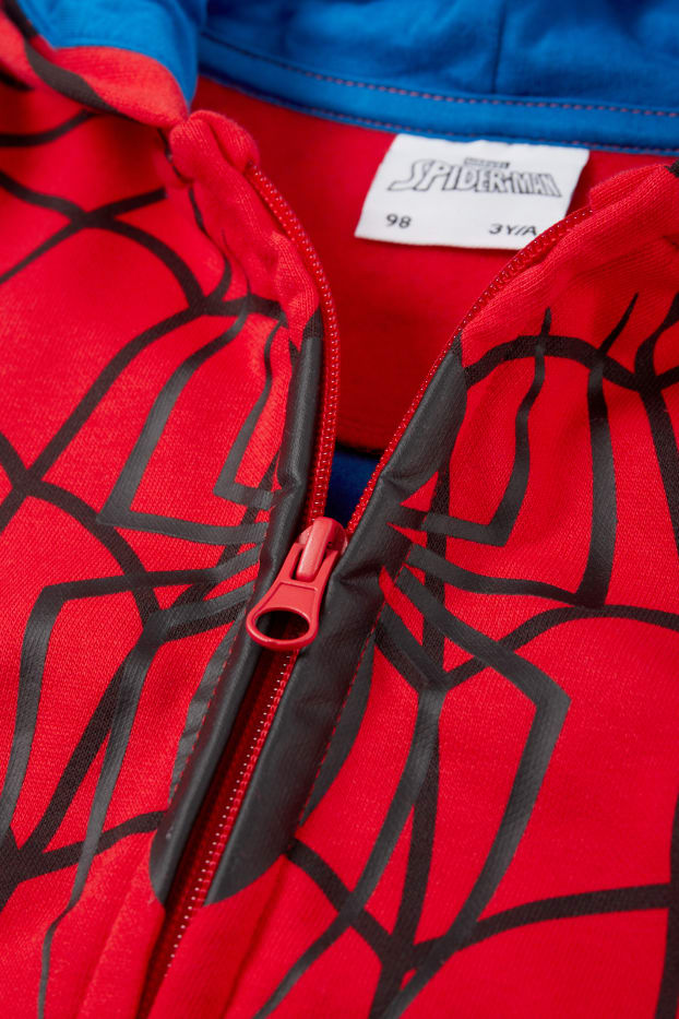Kinderen: jongens - Spider-Man - set - sweatvest met capuchon en joggingbroek - rood