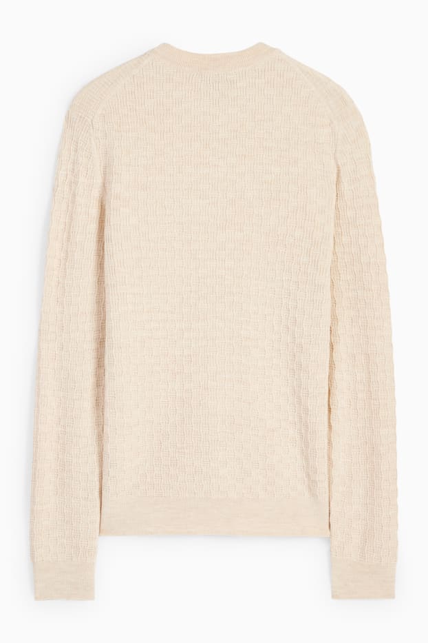 Herren - Pullover - strukturiert - hellbeige