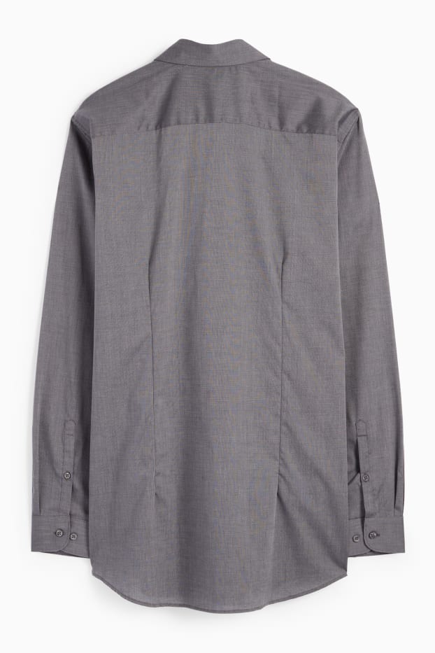 Herren - Hemd - Slim Fit - Kent - bügelleicht - dunkelgrau
