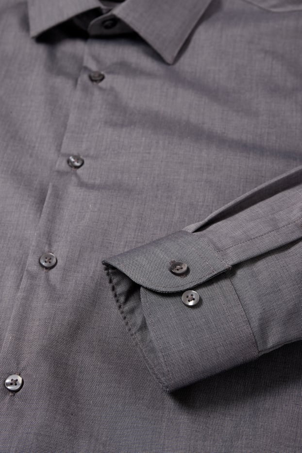 Herren - Hemd - Slim Fit - Kent - bügelleicht - dunkelgrau