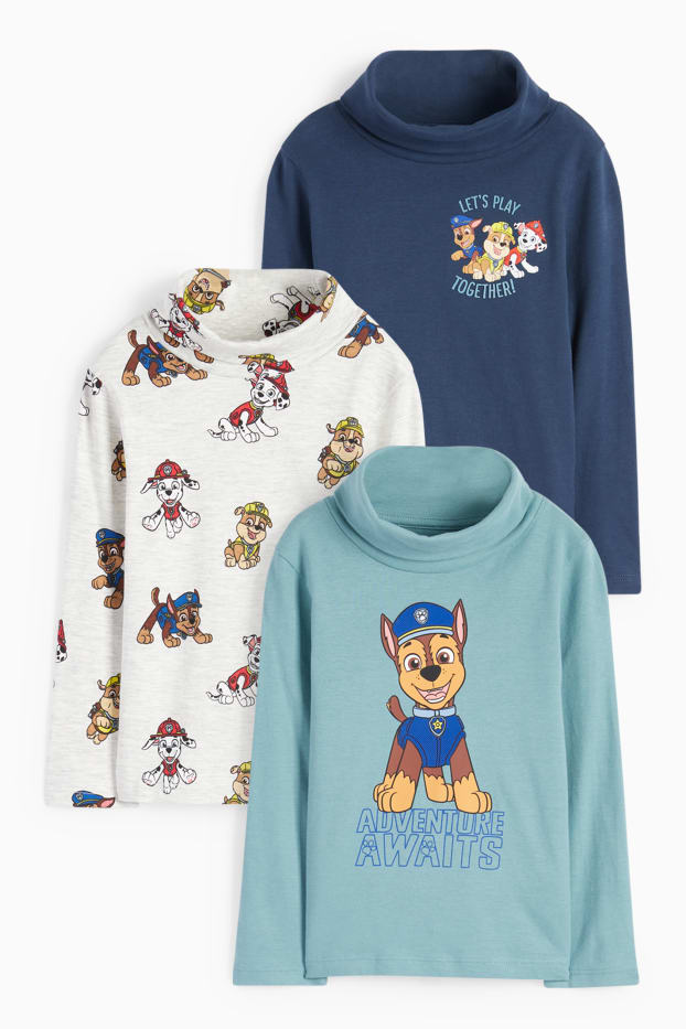 Enfants garçons - Lot de 3 - Pat’ Patrouille - hauts à col roulé - turquoise