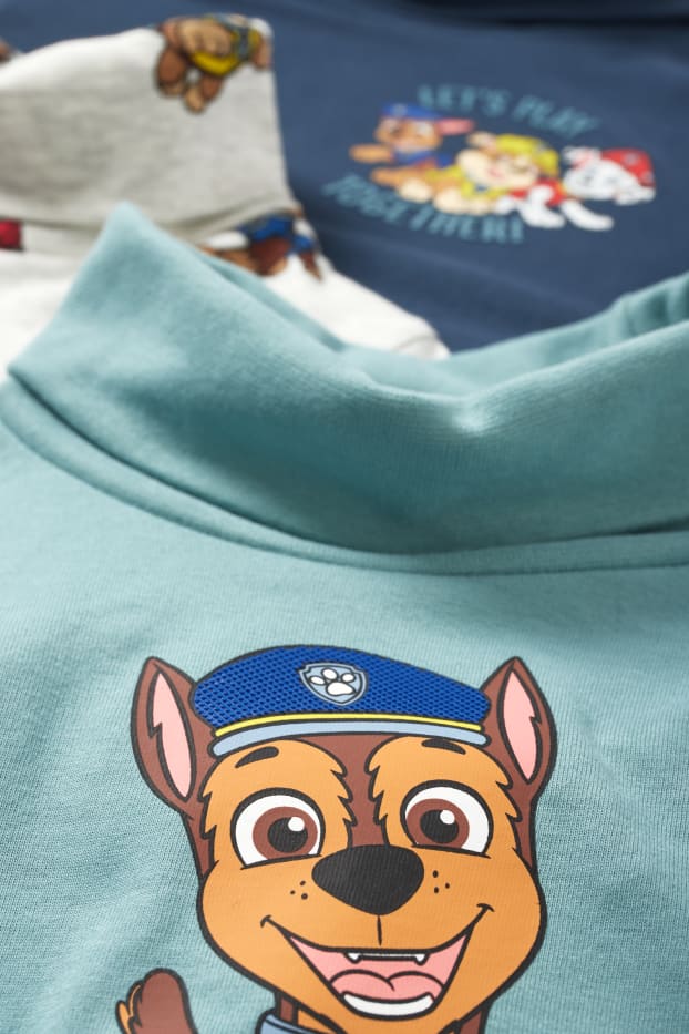 Enfants garçons - Lot de 3 - Pat’ Patrouille - hauts à col roulé - turquoise