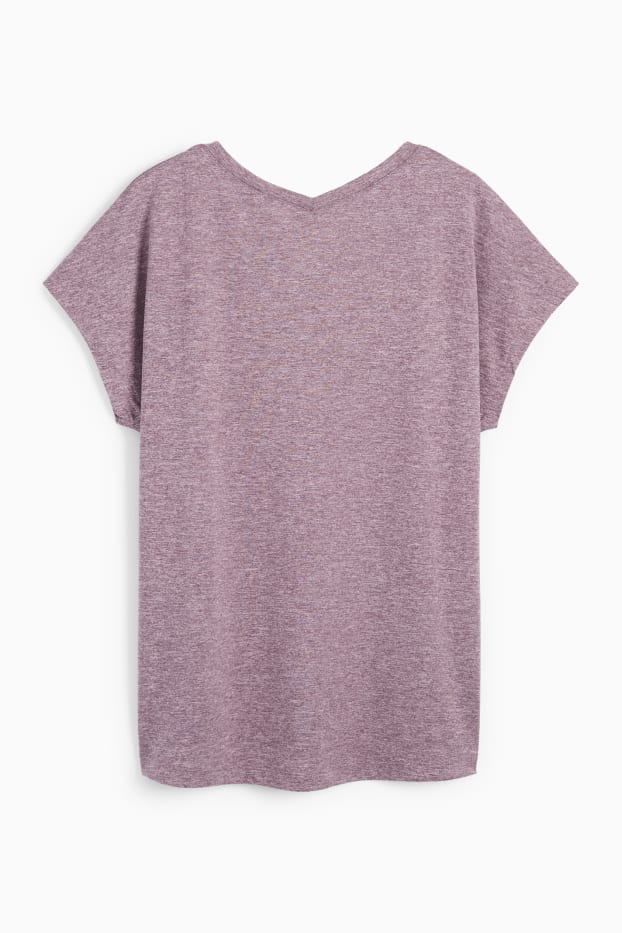 Dames - Sportshirt met V-hals - paars mix