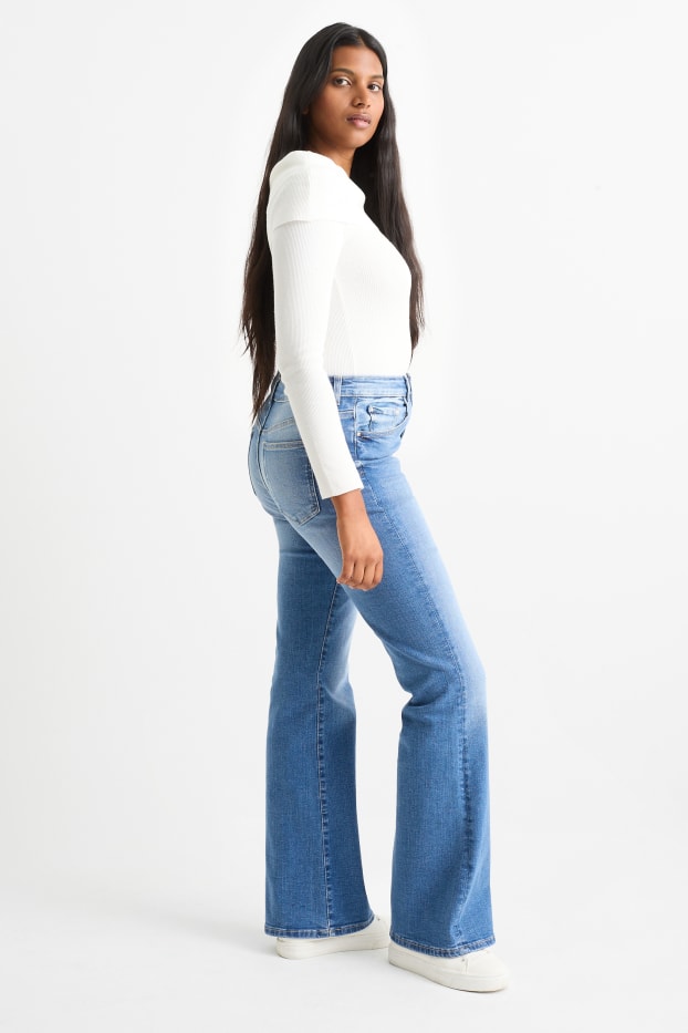 Femmes - Flared jean - high waist - LYCRA® - jean bleu