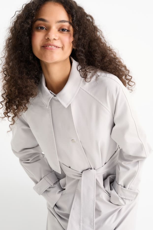 Damen - Trenchcoat - hellgrau