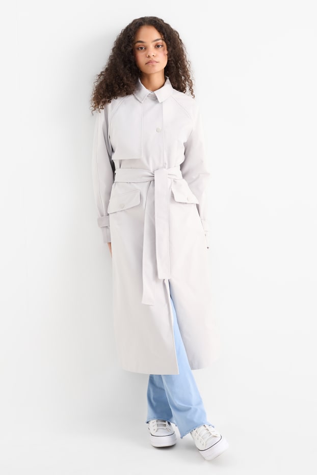 Damen - Trenchcoat - hellgrau
