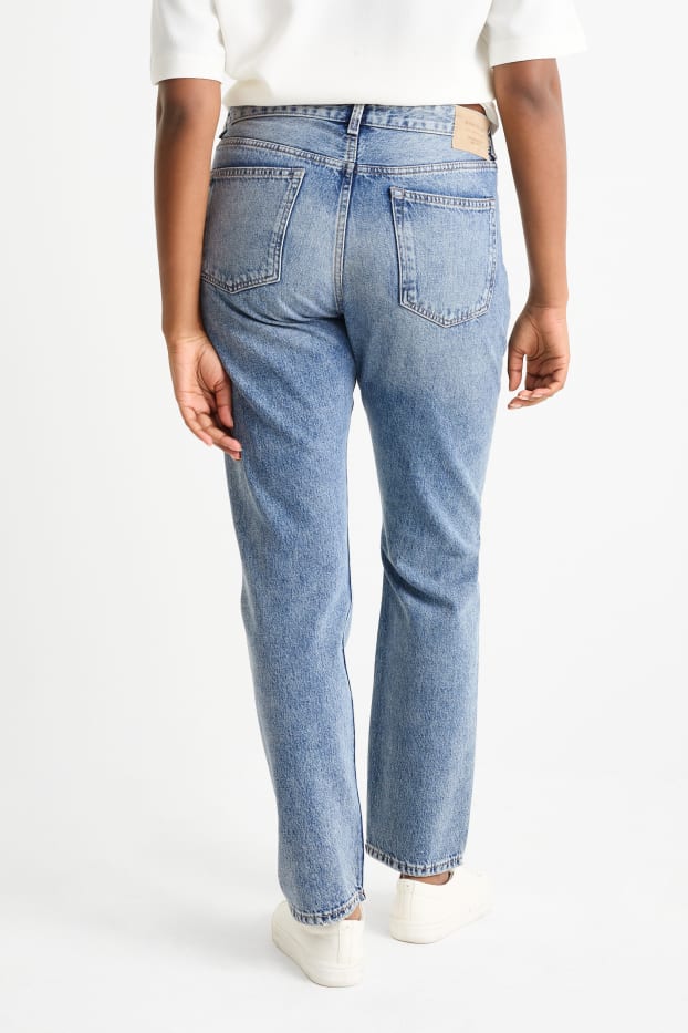 Femmes - Vintage Straight Jeans - high waist - jean bleu