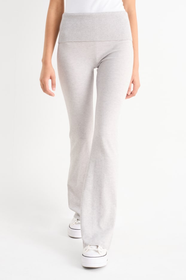Femmes - Flared legging de maille - gris