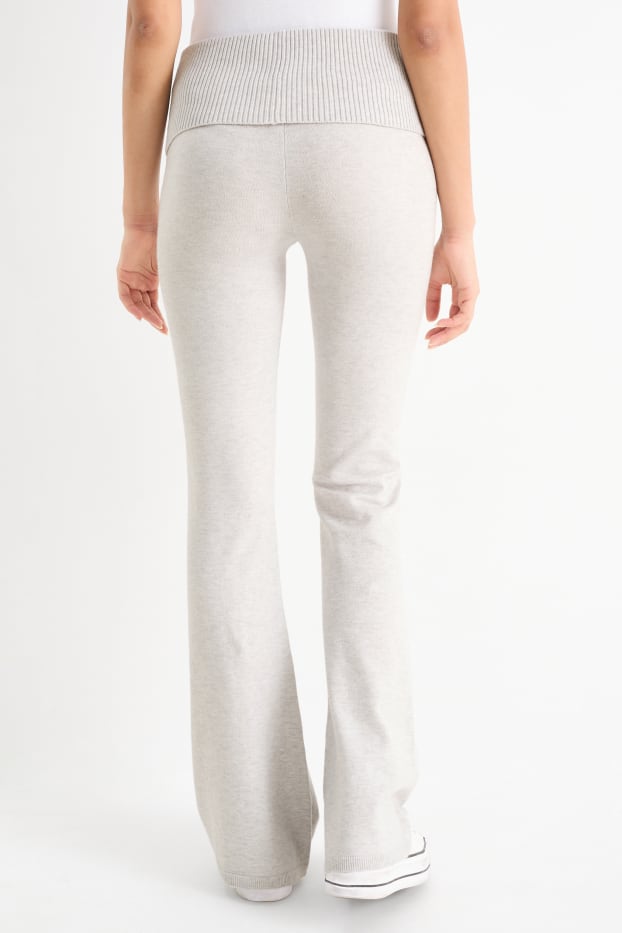 Femmes - Flared legging de maille - gris