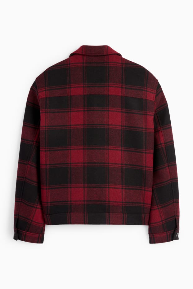 Hommes - Veste-chemise - à carreaux - rouge foncé