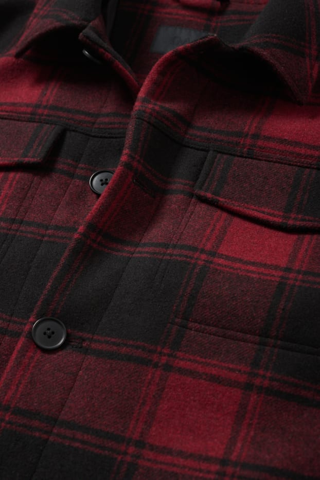 Hommes - Veste-chemise - à carreaux - rouge foncé