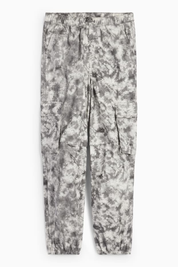 Children Girls - Balloon jeans - patterned - black / white