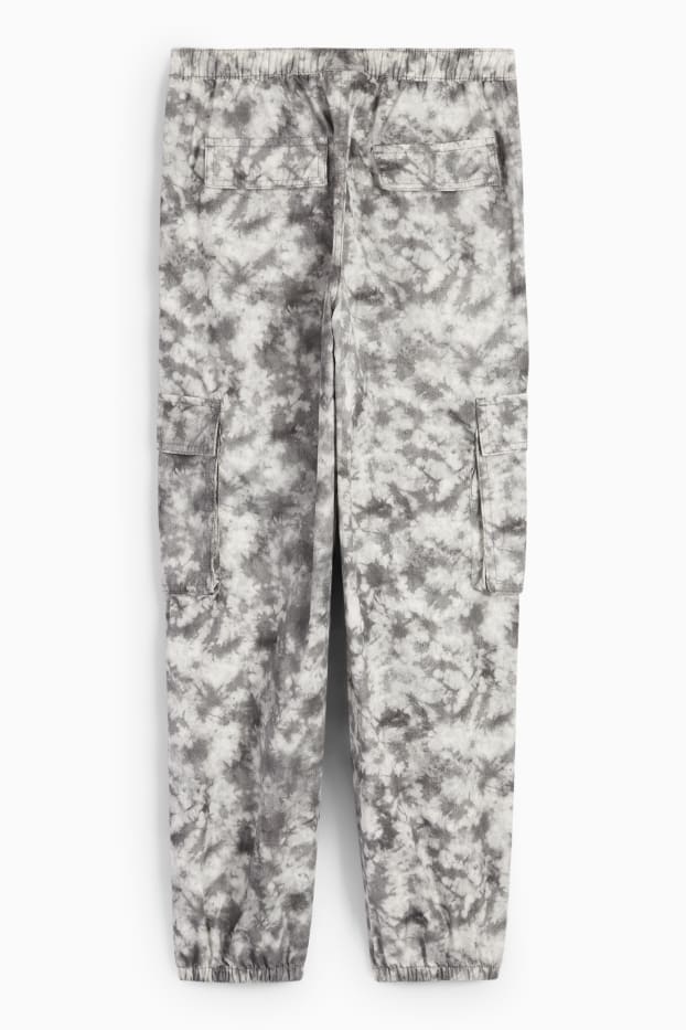 Children Girls - Balloon jeans - patterned - black / white