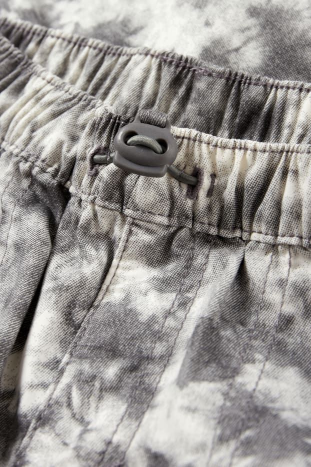 Children Girls - Balloon jeans - patterned - black / white