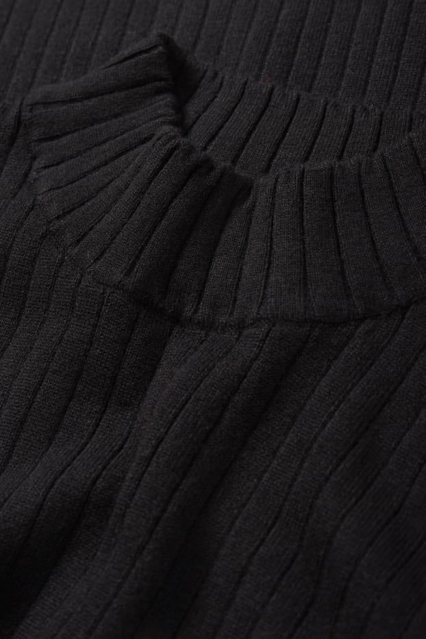 Dona - Jersei crop - acanalat - negre