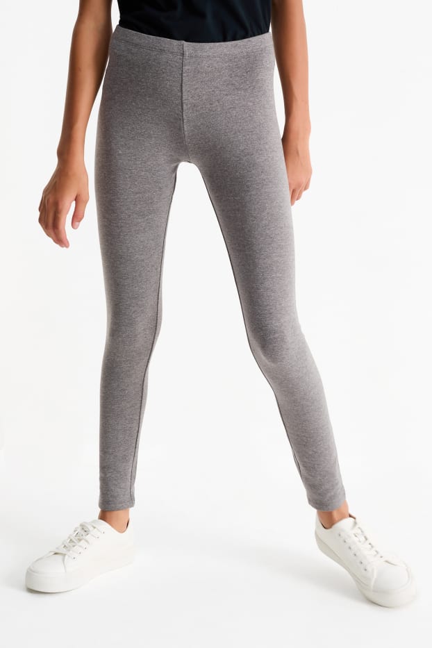Kinder Mädchen - Multipack 2er - Leggings - grau / schwarz