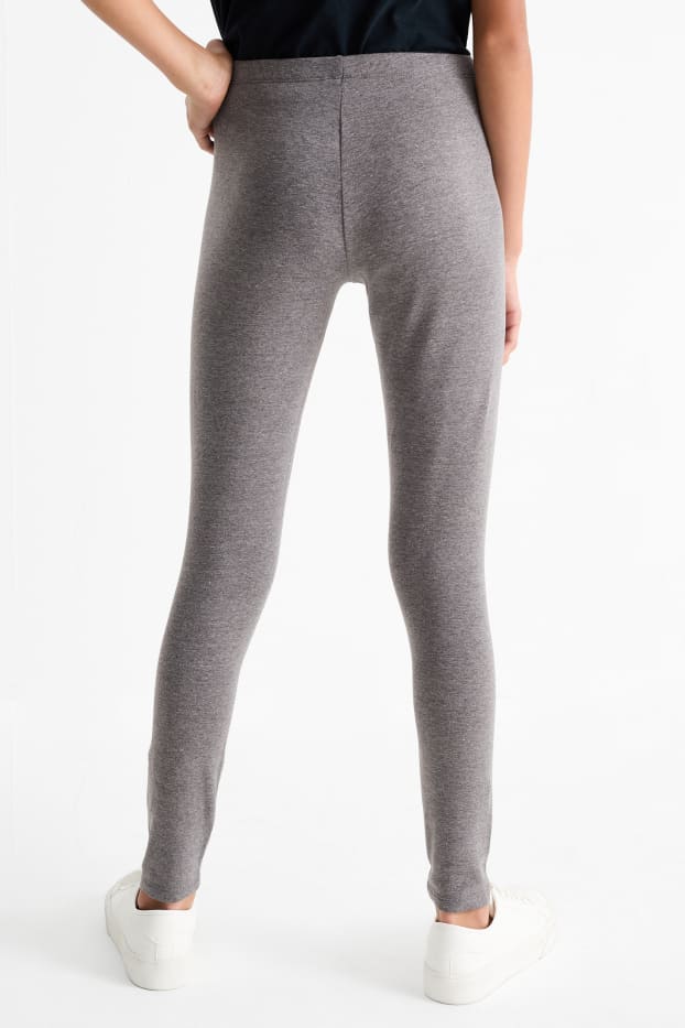 Kinder Mädchen - Multipack 2er - Leggings - grau / schwarz